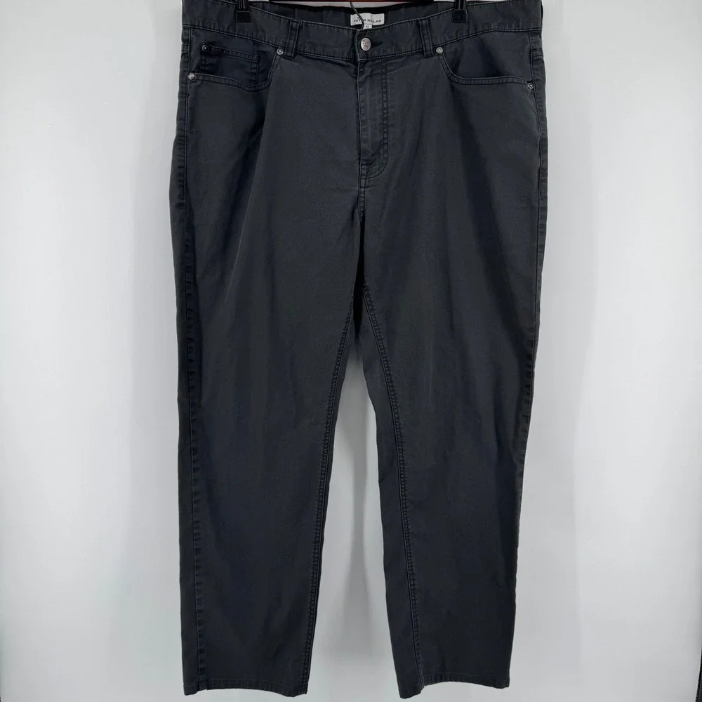 Peter Millar 5-Pocket Pants Mens 40 Charcoal Grey Pima Cotton Stretch MF18B47